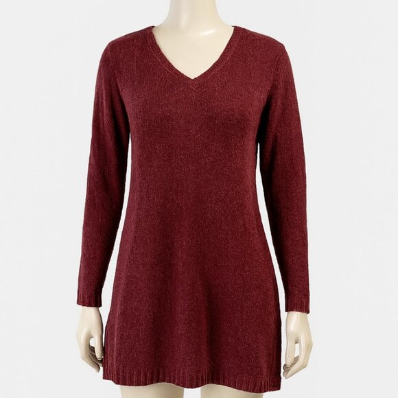 Express Tricot Sweater Womens Large‎ Red Chenille Oversized Cozy Comfort Vintage - Picture 1 of 7